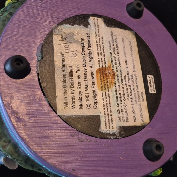 Alice In Wonderland Drink Me Water Globe Music Box Disney Retired Rare - Picture 7 of 9